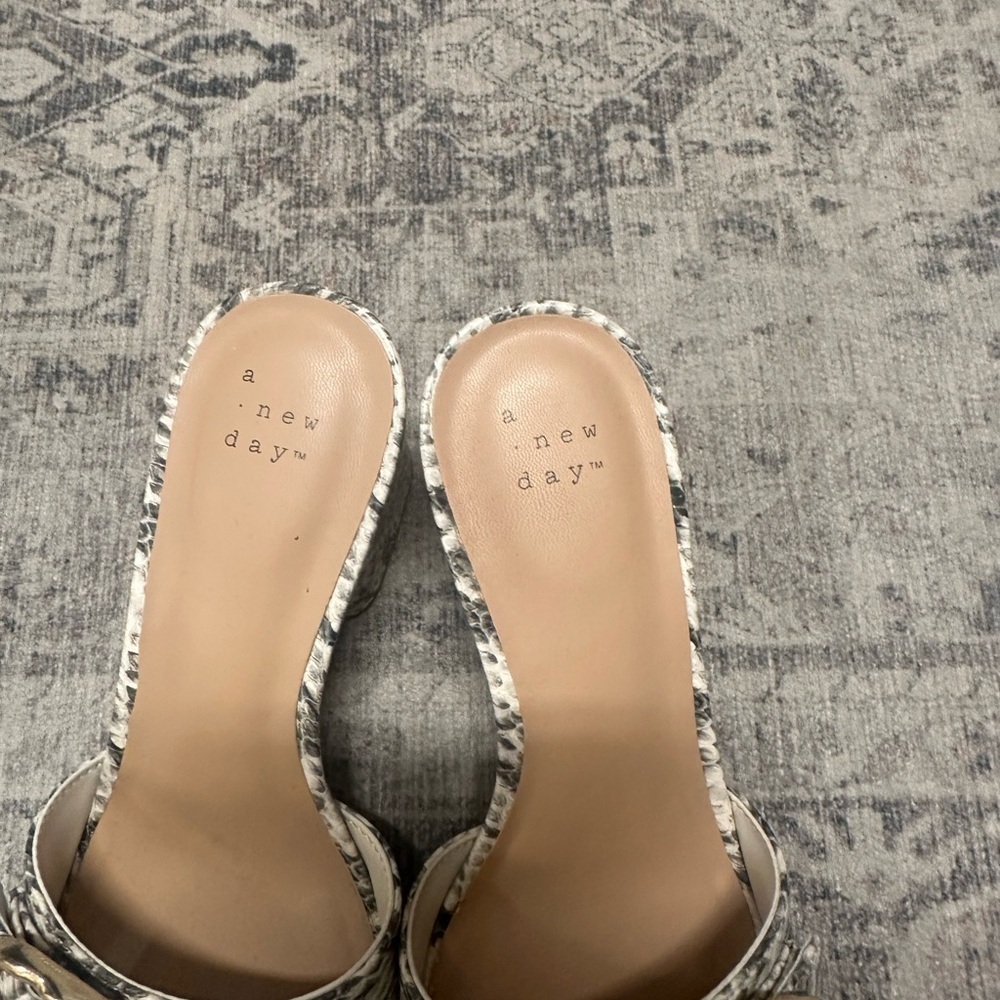 A New Day Snake Print Mules with Gold Accent - Picture 3 of 7